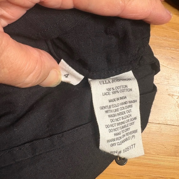 Ulla Johnson- Elegant Cotton Black Lace Trim Dress. Size 4 - Picture 4 of 6